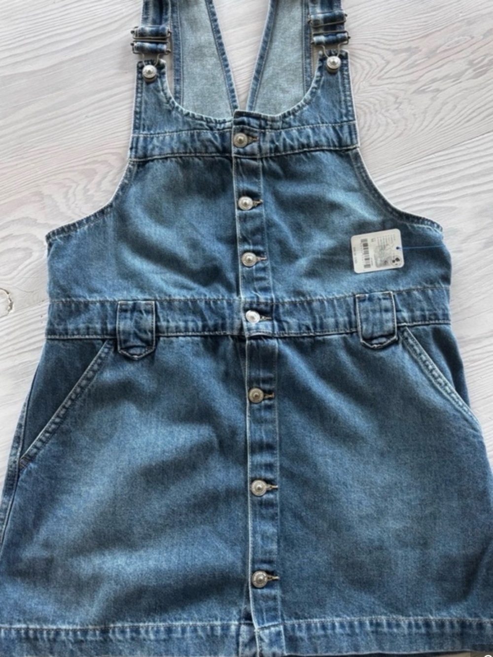 Free People/We the Free STUNNING Breathable Denim Button Down Overall Dress NWT